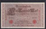 Kaiserreich, Deutsche Reichsbank, 1000 Mark Ro.45c,DEU-40c, Siegel rot, KN 7stellig, Serie: N, Udr.Bst. U, Inflationsausg., -