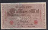 Kaiserreich, Deutsche Reichsbank, 1000 Mark Ro.45c,DEU-40c, Siegel rot, KN 7stellig, Serie: N, Udr.Bst. T, Inflationsausg., -