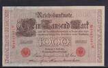 Kaiserreich, Deutsche Reichsbank, 1000 Mark Ro.45c,DEU-40c, Siegel rot, KN 7stellig, Serie: M, Udr.Bst. T, Inflationsausg., -
