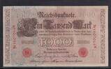 Kaiserreich, Deutsche Reichsbank, 1000 Mark Ro.45c,DEU-40c, Siegel rot, KN 7stellig, Serie: M, Udr.Bst. T, Inflationsausg., -