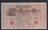 Kaiserreich, Deutsche Reichsbank, 1000 Mark Ro.45c,DEU-40c, Siegel rot, KN 7stellig, Serie: M, Udr.Bst. T, Inflationsausg., -