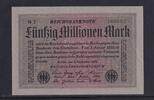 Weimarer Republik, Reichsbank, 50 Millionen Mark Ro.108c, DEU-122c, Papier grau, Wz. Kreuzblüten, FZ: schwarz, Serie: N , -
