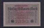 Weimarer Republik, Reichsbank, 50 Millionen Mark Ro.108c, DEU-122c, Papier grau, Wz. Kreuzblüten, FZ: schwarz, Serie: AB , -