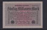 Weimarer Republik, Reichsbank, 50 Millionen Mark Ro.108c, DEU-122c, Papier grau, Wz. Kreuzblüten, FZ: schwarz, Serie: AB , -