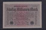 Weimarer Republik, Reichsbank, 50 Millionen Mark Ro.108c, DEU-122c, Papier grau, Wz. Kreuzblüten, FZ: schwarz, Serie: AB , -