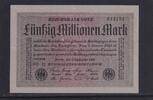 Weimarer Republik, Reichsbank, 50 Millionen Mark Ro.108c, DEU-122c, Papier grau, Wz. Kreuzblüten, Serie: AB, KN dunkelgrün, -