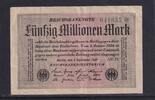 Weimarer Republik, Reichsbank, 50 Millionen Mark Ro.108j, DEU-123f, Papier Weiß, Wz. Rauten, KN: 6 stellig ,FZ: schwarz AR, -