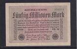 Weimarer Republik, Reichsbank, 50 Millionen Mark Ro.108j, DEU-123f, Papier Weiß, Wz. Rauten , KN: 6 stellig ,FZ: schwarz GB, -