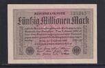 Weimarer Republik, Reichsbank, 50 Millionen Mark Ro.108l, DEU-123a, Papier weiß, Wz. Gitter, FZ: GD schwarz, KN: grün, -