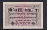 Weimarer Republik, Reichsbank, 50 Millionen Mark Ro.108h, DEU-123c, Papier weiß, Wz. Ringe, FZ: RS schwarz, KN: grün, -