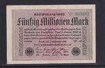 Weimarer Republik, Reichsbank, 50 Millionen Mark Ro.108h, DEU-123c, Papier weiß, Wz. Ringe, FZ: LD schwarz, KN: grün, -