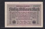 Weimarer Republik, Reichsbank, 50 Millionen Mark Ro.108h, DEU-123c, Papier weiß, Wz. Ringe, FZ: DB schwarz, KN: grün, -