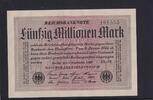 Weimarer Republik, Reichsbank, 50 Millionen Mark Ro.108e, DEU-123h, Papier weiß, KN 6stellig grün, Wz. Hakensterne, FZ:VL, -
