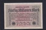 Weimarer Republik, Reichsbank, 50 Millionen Mark Ro.108e, DEU-123h, Papier weiß, KN 6stellig grün, Wz. Hakensterne, FZ:FG, -
