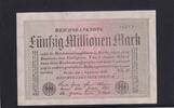 Weimarer Republik, Reichsbank, 50 Millionen Mark Ro.108d, DEU-123g, Papier weiß, KN 5stellig grün, Wz. Hakensterne, FZ:RL, -
