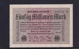 Weimarer Republik, Reichsbank, 50 Millionen Mark Ro.108d, DEU-123g, Papier weiß, KN 5stellig grün, Wz. Hakensterne, FZ:EK, -