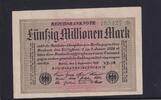 Weimarer Republik, Reichsbank, 50 Millionen Mark Ro.108e, DEU-123h, Papier weiß, KN 6stellig grün, Wz. Hakensterne, FZ:YZ, -