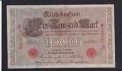 Deutsches Reich, Kaiserreich, 1000 Mark Ro.45c, Deu-40c, KN 7stellig, Serie: K, Udr. Bst. R, Inflationsausgabe, -