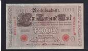 Deutsches Reich, Kaiserreich, 1000 Mark Ro.45c, Deu-40c, KN 7stellig, Serie: H, Udr. Bst. O, Inflationsausgabe, -