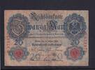 Deutsches Reich, Kaiserreich, 20 Mark Ro.24a, DEU-21a, KN: 6 stellig Serie B Udr. Bst. X, -