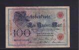 Deutsches Reich, Kaiserreich, 100 Mark Ro.23a, DEU-20a, KN 25 mm lang, Serie: C, Udr. Bst. Q, -