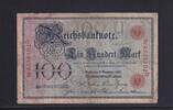 Deutsches Reich, Kaiserreich, 100 Mark Ro.23b, DEU-20b, KN 29 mm lang, Serie: D, Udr. Bst. U, -