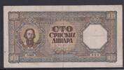 Drittes Reich, Serbien, Deutsche Besatzung, 100 Dinara Ro.611, ZWK-69, Wz. Frauenkopf, -