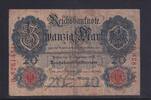 Kaiserreich, Reichsbanknote, 20 Mark Ro.37, DEU-34, Serie: B, Udr. Bst. P, -