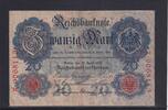 Kaiserreich, Reichsbanknote, 20 Mark Ro.40b, DEU-37b, KN 7 stellig, Serie: A, Udr. Bst. U, -