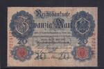 Kaiserreich, Reichsbanknote, 20 Mark Ro.40b, DEU-37b, KN 7 stellig, Serie: A, Udr. Bst. U, -