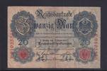 Kaiserreich, Reichsbanknote, 20 Mark Ro.40b, DEU-37b, KN 7 stellig, Serie: F, Udr. Bst. M, -