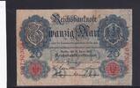 Kaiserreich, Reichsbanknote, 20 Mark Ro.40b, DEU-37b, KN 7 stellig, Serie: F, Udr. Bst. M, -