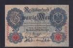 Kaiserreich, Reichsbanknote, 20 Mark Ro.40b, DEU-37b, KN 7 stellig, Serie: F, Udr. Bst. M, -