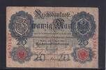 Kaiserreich, Reichsbanknote, 20 Mark Ro.40b, DEU-37b, KN 7 stellig, Serie: F, Udr. Bst. G, -