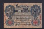 Kaiserreich, Reichsbanknote, 20 Mark Ro.40b, DEU-37b, KN 7 stellig, Serie: G, Udr. Bst. C, -