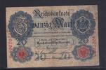 Kaiserreich, Reichsbanknote, 20 Mark Ro.40b, DEU-37b, KN 7 stellig, Serie: E, Udr. Bst. F, -
