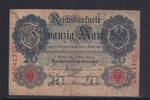 Kaiserreich, Reichsbanknote, 20 Mark Ro.40b, DEU-37b, KN 7 stellig, Serie: E, Udr. Bst. F, -