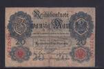 Kaiserreich, Reichsbanknote, 20 Mark Ro.40b, DEU-37b, KN 7 stellig, Serie: E, Udr. Bst. F, -
