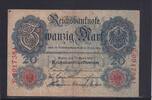 Kaiserreich, Reichsbanknote, 20 Mark Ro.40b, DEU-37b, KN 7 stellig, Serie: E, Udr. Bst. M, -