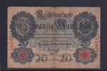 Kaiserreich, Reichsbanknote, 20 Mark Ro.40b, DEU-37b, KN 7 stellig, Serie: E, Udr. Bst. N, -