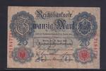Kaiserreich, Reichsbanknote, 20 Mark Ro.40b, DEU-37b, KN 7 stellig, Serie: E, Udr. Bst. Y, -