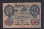 Kaiserreich, Reichsbanknote, 20 Mark Ro.40b, DEU-37b, KN 7 stellig, Serie: F, Udr. Bst. C, -