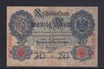 Kaiserreich, Reichsbanknote, 20 Mark Ro.40b, DEU-37b, KN 7 stellig, Serie: F, Udr. Bst. C, -