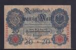 Kaiserreich, Reichsbanknote, 20 Mark Ro.40b, DEU-37b, KN 7 stellig, Serie: F, Udr. Bst. Y, -