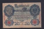 Weimarer Republik, Reichsbank, 20 Mark Ro.40b, DEU-37b, KN 7 stellig, Serie: J, Udr. Bst. R, -