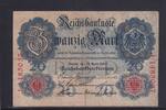 Weimarer Republik, Reichsbank, 20 Mark Ro.40b, DEU-37b, KN 7 stellig, Serie: J, Udr. Bst. R, -
