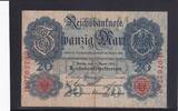 Weimarer Republik, Reichsbank, 20 Mark Ro.40b, DEU-37b, KN 7 stellig, Serie: H, Udr. Bst. M, -