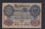 Weimarer Republik, Reichsbank, 20 Mark Ro.40b, DEU-37b, KN 7 stellig, Serie: H, Udr. Bst. H, -