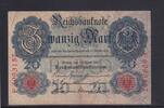 Weimarer Republik, Reichsbank, 20 Mark Ro.40b, DEU-37b, KN 7 stellig, Serie: F, Udr. Bst. X, -