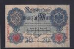 Weimarer Republik, Reichsbank, 20 Mark Ro.40b, DEU-37b, KN 7 stellig, Serie: H, Udr. Bst. B, -
